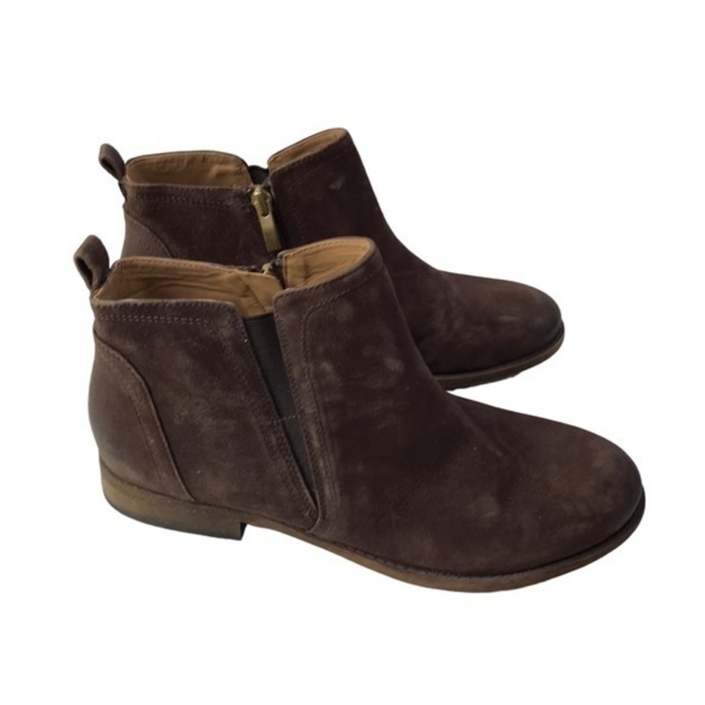 FRANCO SARTO Brown Hancock Ankle Boots booties side zipper size 8.5